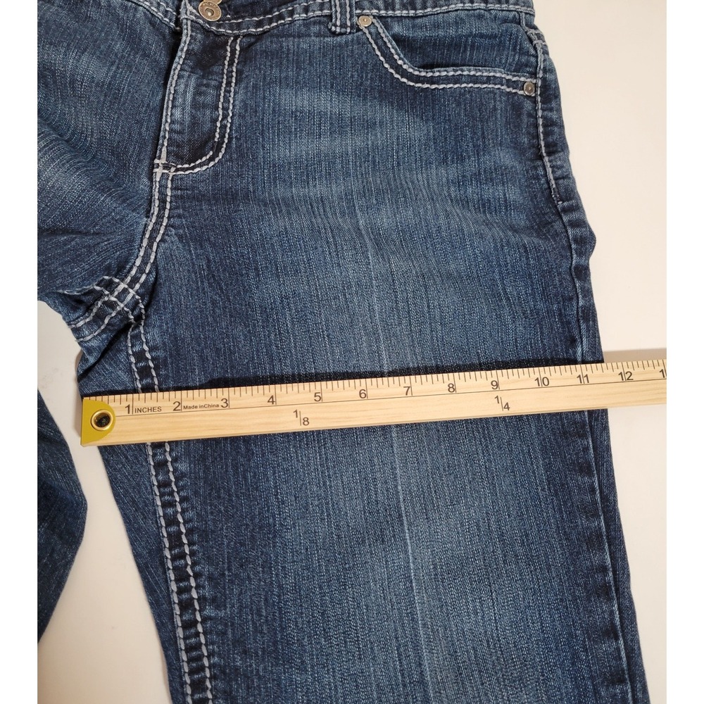 Nine West Womens 31/12 Date Night Fit Blue Capri Jeans Embroidered‎ 0034 - Picture 15 of 16